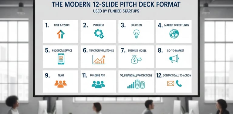 The Modern 12-Slide Pitch Deck Format Used by Funded Startups