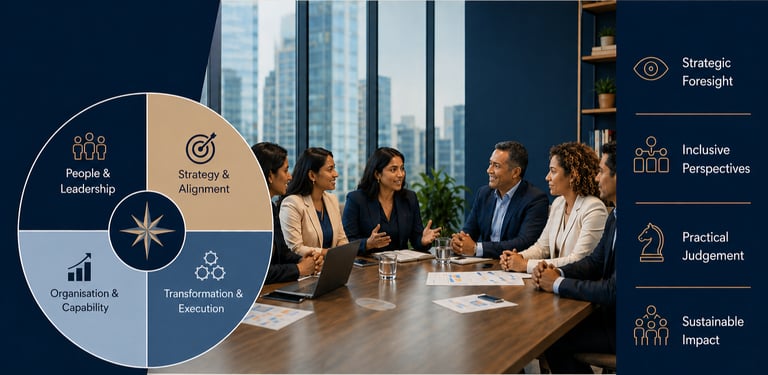 Stellaris integrated leadership framework connecting people, strategy, and organisation