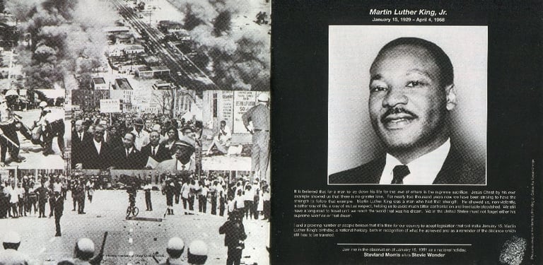 Stevie Wonder Hotter Than July album innersleeve