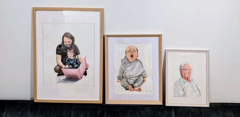 Drie kaders met ander formaat op een rij