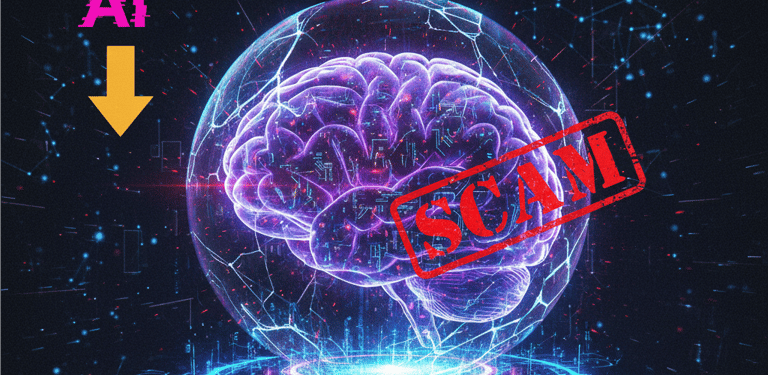 An image that represents "QUANTUM AI Canada" and a SCAM writing in RED