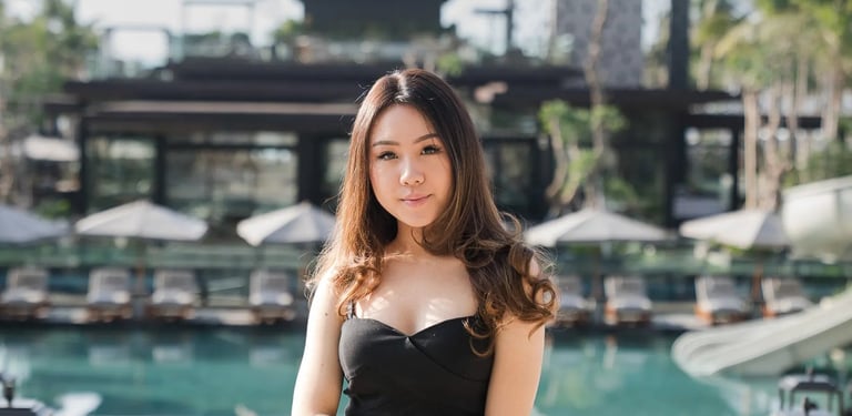 portrait with resort background at apurva kempinski bali nusa dua