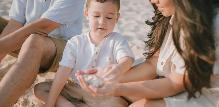 family sunset session at Melasti Beach Bali