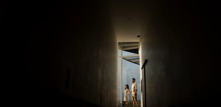Stefy family portrait with modern architecture at Renaissance Uluwatu Bali