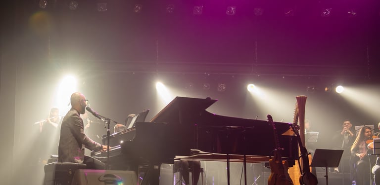 David De Mata playing the piano on Beatles: Symphonic Journey