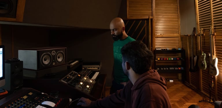 David De Mata and Fede Lopez at Fader Records