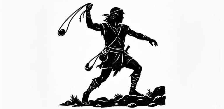 hondero en posición de lanzamiento