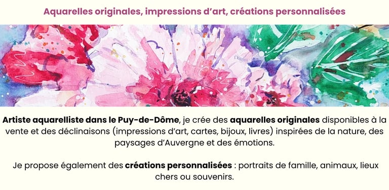 Aquarelle art auvergne nature personnalisée émotion