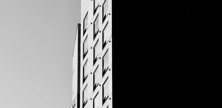 Architectural building facade representing structured B2B growth and market clarity.