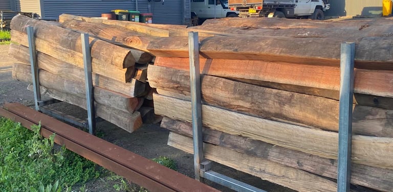 Stacked ripped fence posts