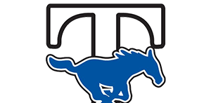 Taylor High School Mustangs royal blue white 3D printed school spirit accessories custom merchandise