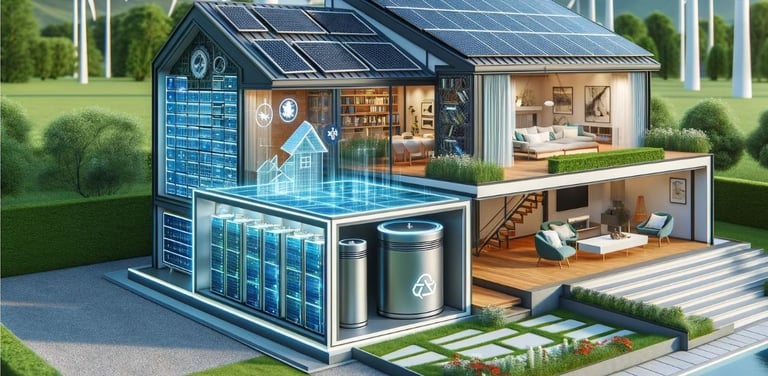 a house with a solar powered water heater