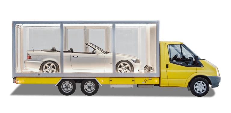 UAB Longo įmonei įrengtas tralas su stikliniu antstatu.