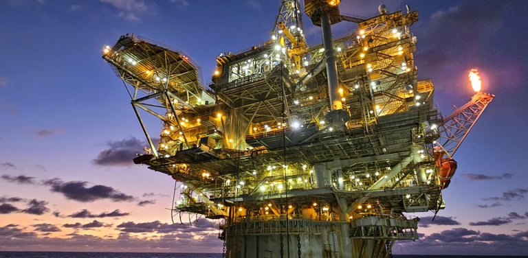 a large oil riget with a large oil riget