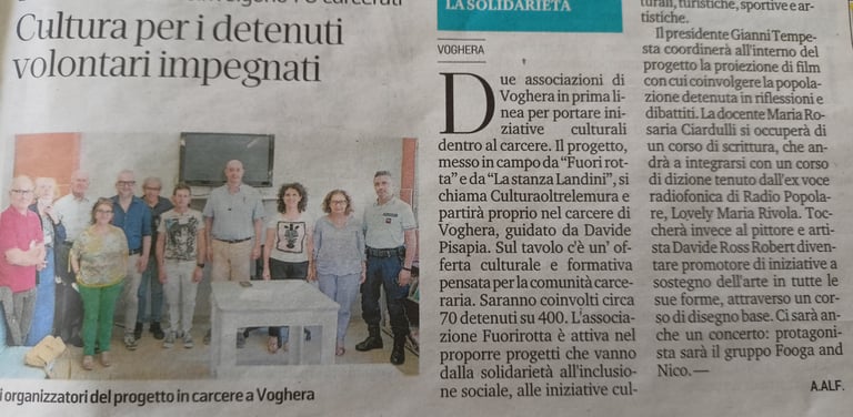 Italian newspaper article about cultural Davide Robert Ross