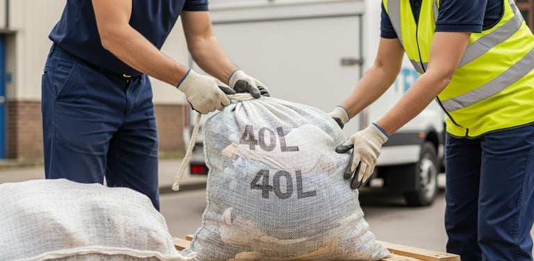 bin men collecting bins