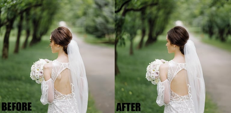 a bridesmael in a wedding dress with a veil