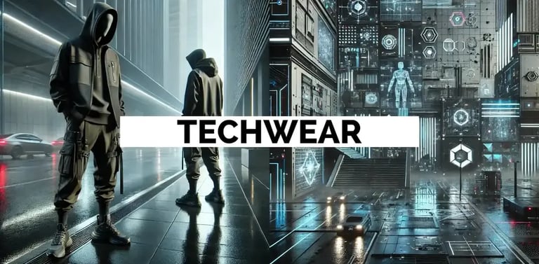 Hombre y espacio urbano con estética Techwear