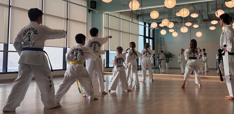 Hwa Rang ITF Taekwondo class in action in Motor City