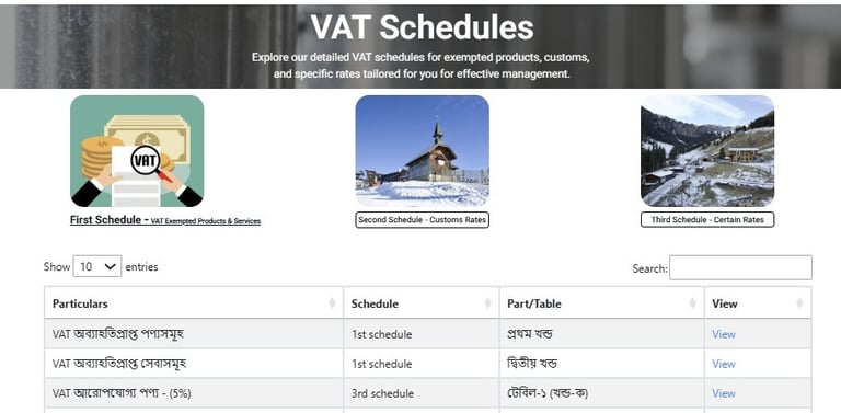 VAT Schedule