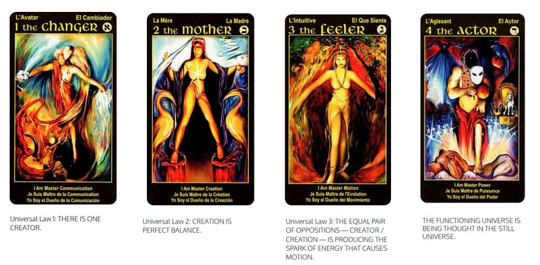 Tarot Cards 1 Changer 2 Mother 3 Feeler 4 Actor