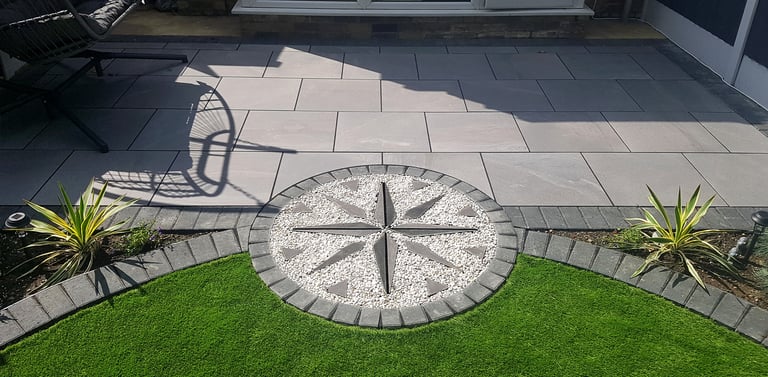 Exotic Modern Dynamic Designer Circle Lawn Tropical Small Garden