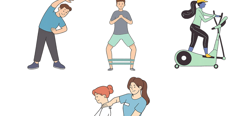 a man and woman doing different activities in a group