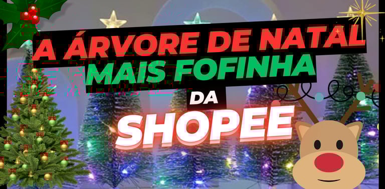 Mini árvore de Natal com luz LED em promoção na Shopee