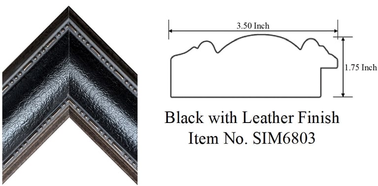 Black with Leather Finish Picture Frame Item No. SIM6803