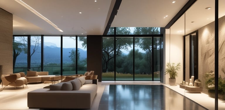 A construction site with workers actively engaged in building a structure. The site consists of metal frameworks and unfinished concrete slabs laid out in a grid-like pattern. Several construction materials, including metal beams and rebar, are scattered across the site. The background features a brick building with multiple arches and open windows.