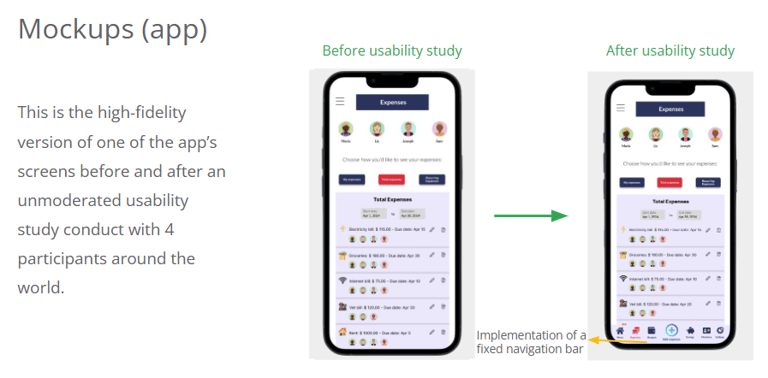 Slide containing the images of two mockups