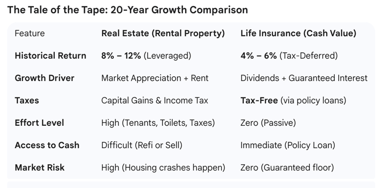 Table of comparison between RS and Ins