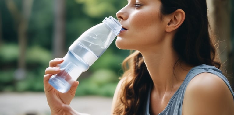 A cozy workspace with skincare products, a notebook, and a laptop showing a blog post.