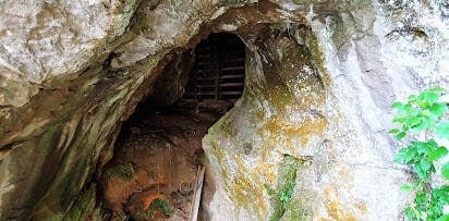 Knoxville, TN Travel - Mine opening along a wooden trail at Ijam's Nature Park