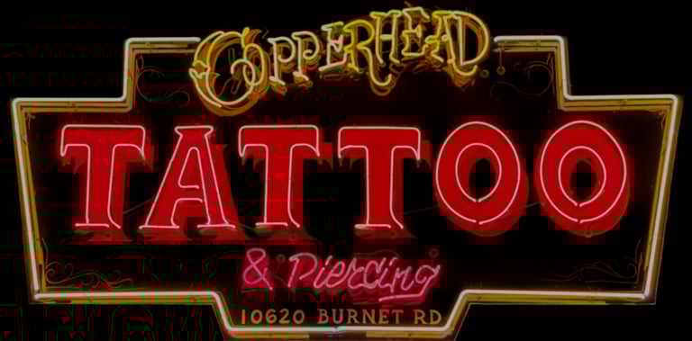 Copperhead Tattoos & Piercings neon sign