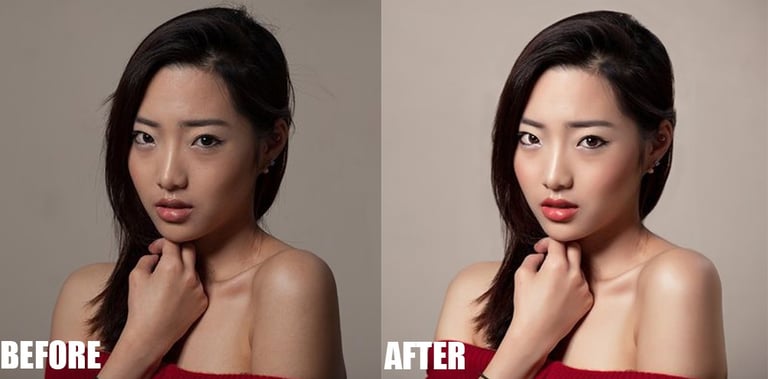 high-end retouching before and after