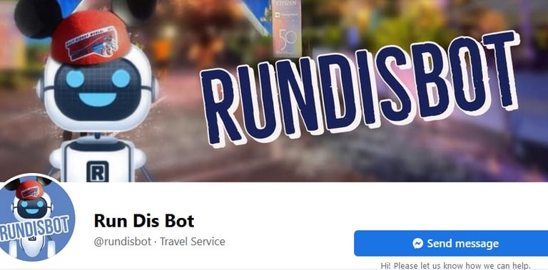 The runDisBot on Facebook, an AI to answer all your running at Disney questions