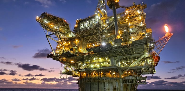 a large oil riget with a large oil riget