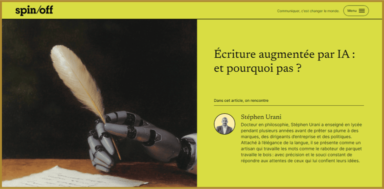 Article Spinoff sur Spintank