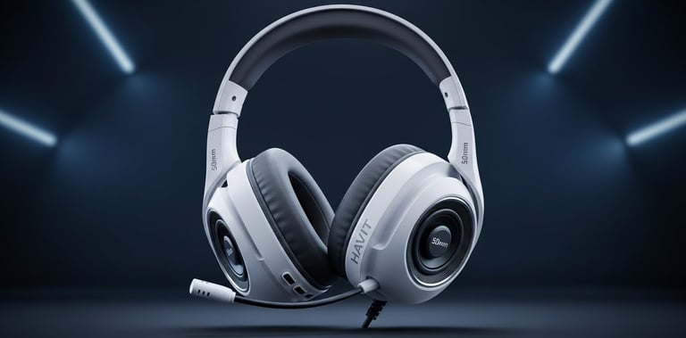 a pair of headphones with a microphone and a pair of headphones