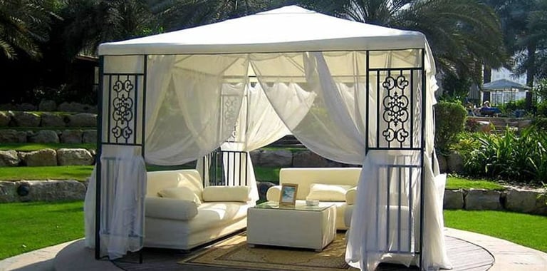 Tonnelle de jardin pavillon arche en métal