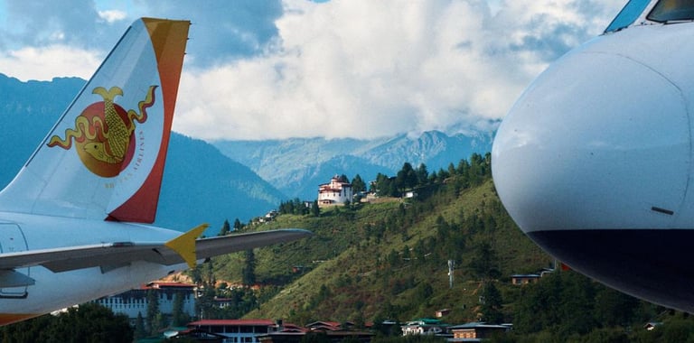 Airlines-Taking-off-From-Paro=International-Airport