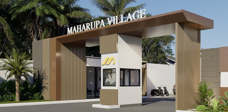 Gerbang utama Maharupa Village Medan desain modren