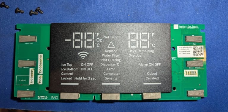 GE refrigerator user interface panel