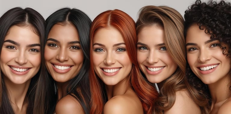 A pic showing various women with different hair types for Back2naturalness dry shampoo powder 