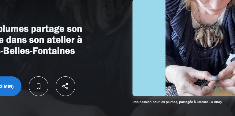 capture d'écran du site de Ici Auxerre et lien vers l'interview radio de la créatrice Charlie O'Plum