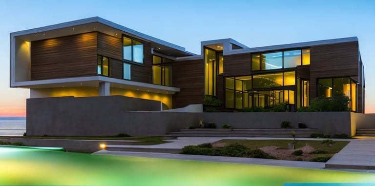 Render de arquitectura generado con IA, mostrando un diseño moderno y detalles fotorrealistas