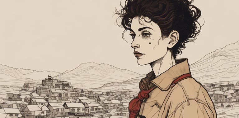 A close-up of an artist's hand sketching intense, raw lines on a textured canvas.