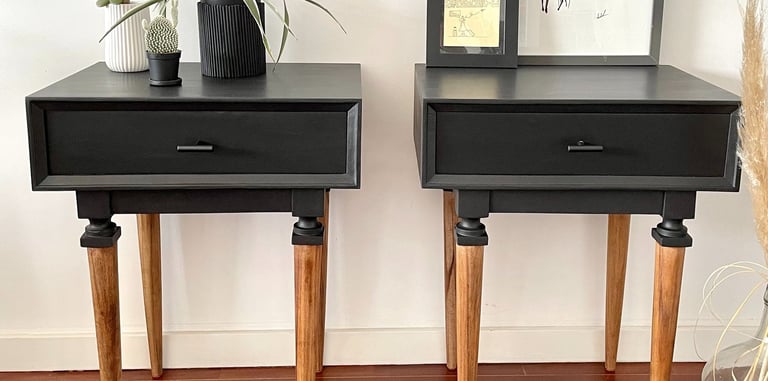 AFTER: Modern Upcycled Retro Bedside Tables