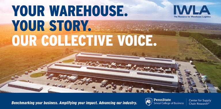 A picture of an IWLA 3PL Warehouse with trucks